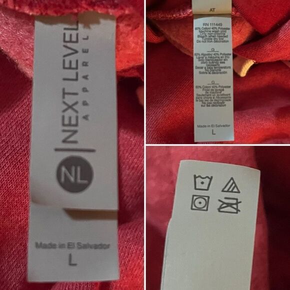 Modcloth Next Level Love My Ugly Christmas Sweater Zip Hoodie Sweatahirt Red L - Picture 11 of 12